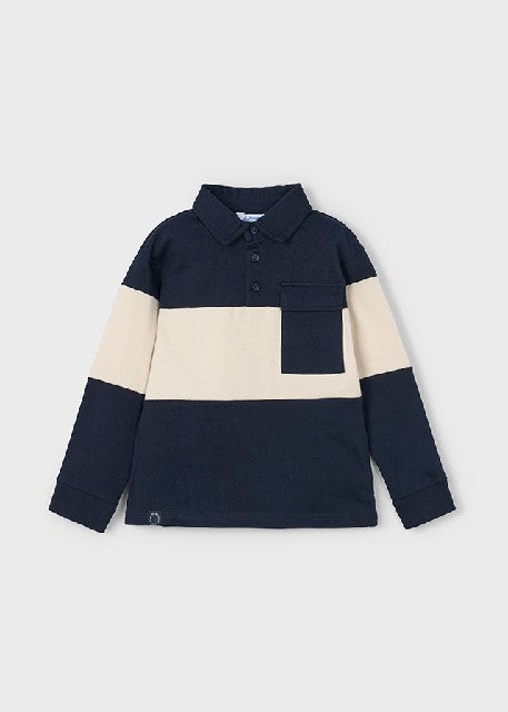 Polo m/l color block          Marino