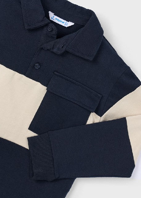 Polo m/l color block          Marino
