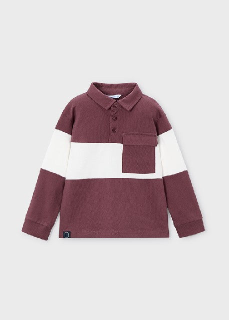 Polo m/l color block          Ciruela