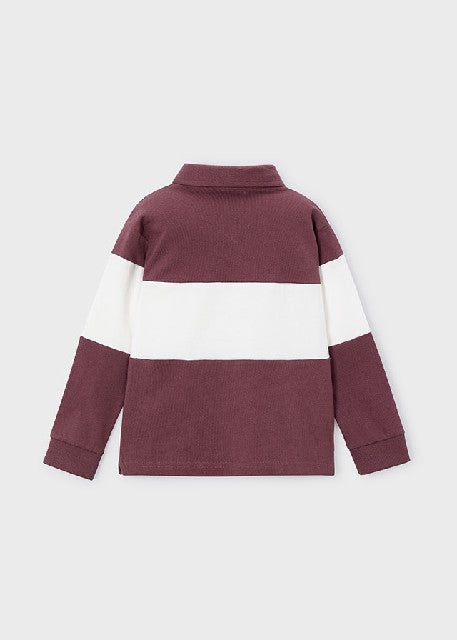 Polo m/l color block          Ciruela