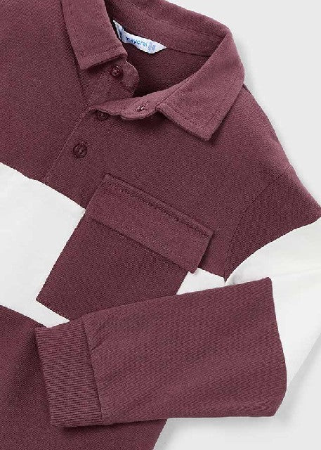 Polo m/l color block          Ciruela