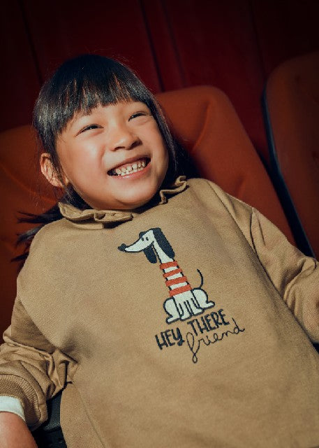 Pullover cuello volante       Camel