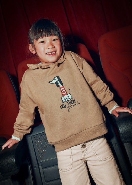 Pullover cuello volante       Camel