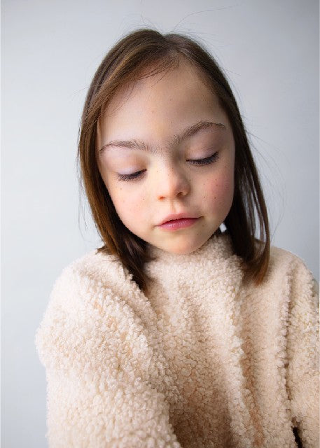 Pullover combinado borrego    Almendra