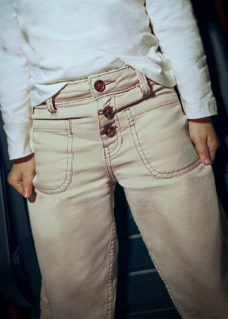 Pantalon sarga marine         Almendra