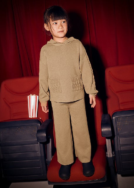 Conj. pantalon largo tricot   Camel