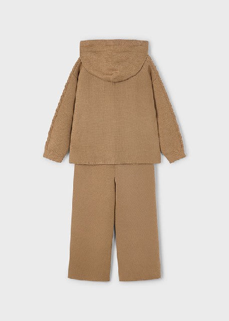 Conj. pantalon largo tricot   Camel