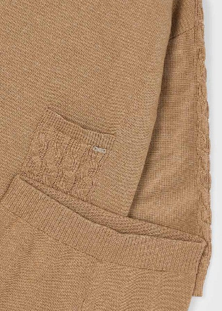 Conj. pantalon largo tricot   Camel