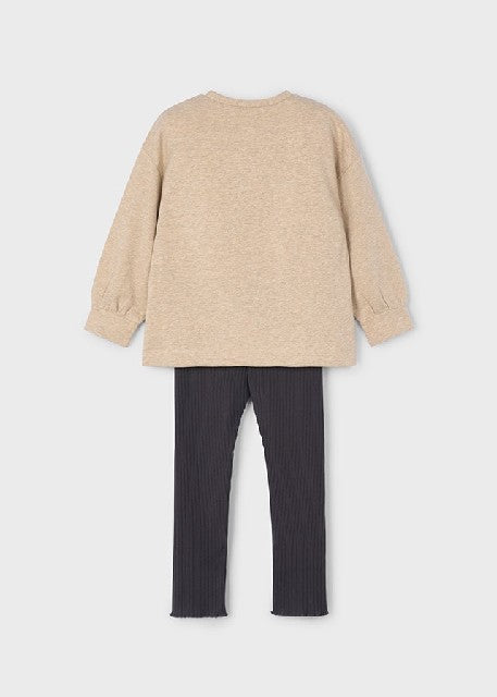 Conj. pullover leggings canal Plomo