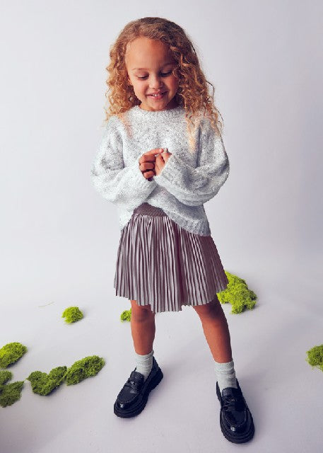 Falda plisada punto           Plata