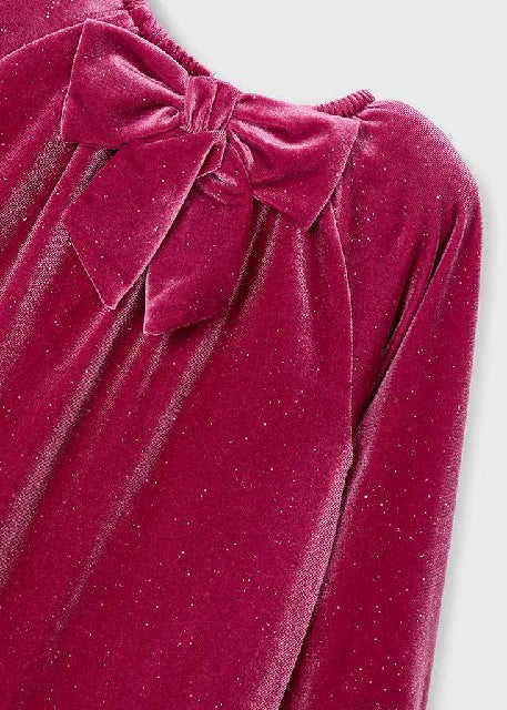 Vestido terciopelo brillo     Cereza