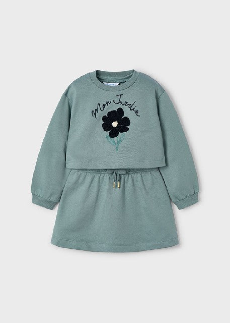 Vestido felpa 2 piezas        Salvia