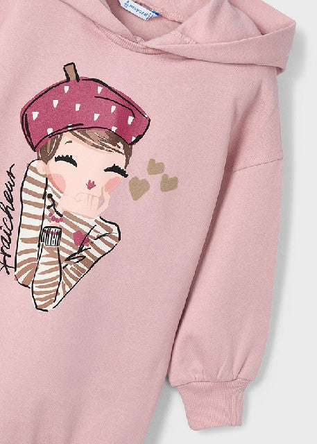 Vestido felpa capucha         Nude