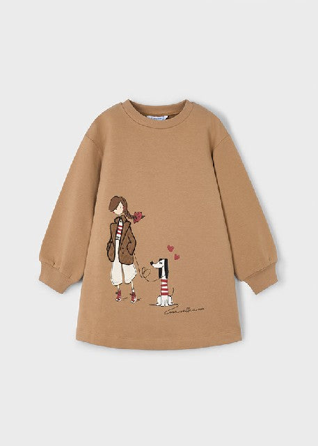 Vestido felpa evase           Camel