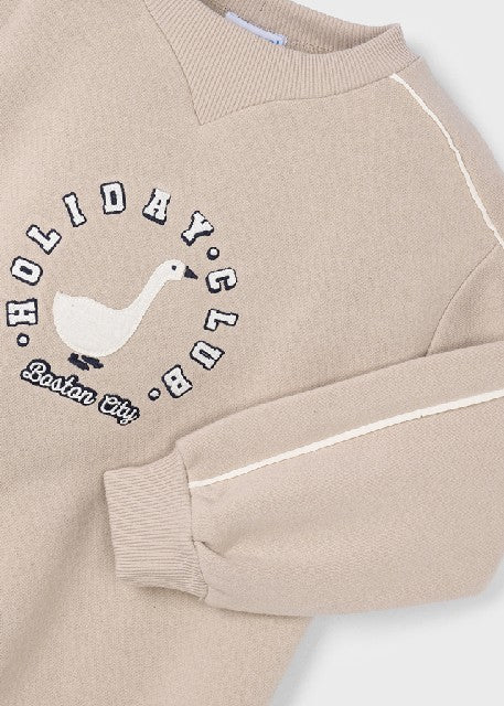 Vestido felpa bandas          Avellana