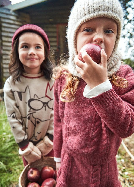 Conj. falda tricot ochos      Cereza