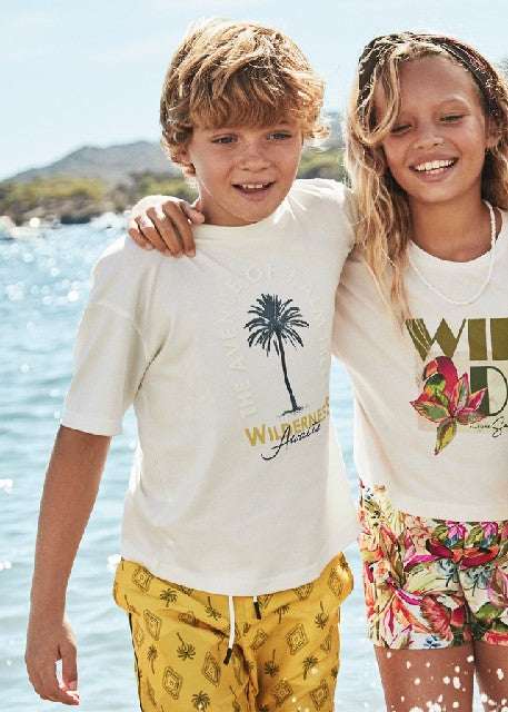Camiseta m/c print palmera