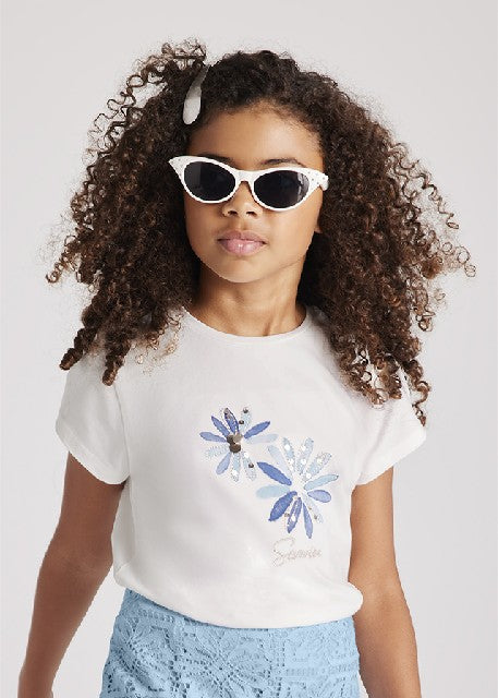 Camiseta m/c bordado