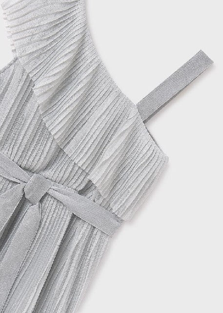 Vestido plisado               Plata
