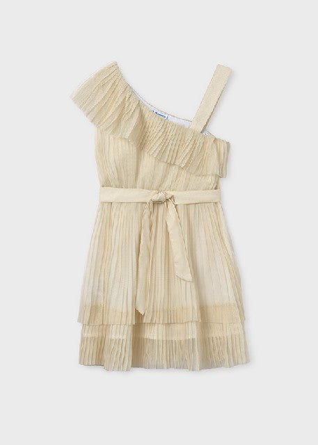 Vestido plisado               Champagne