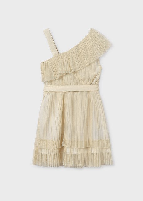 Vestido plisado               Champagne