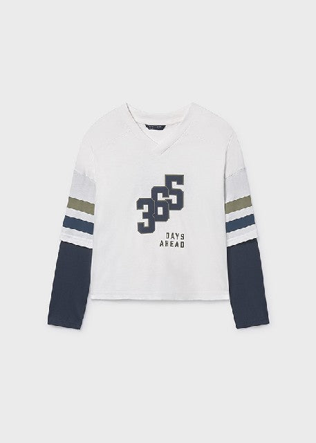 Camiseta doble manga          Nata