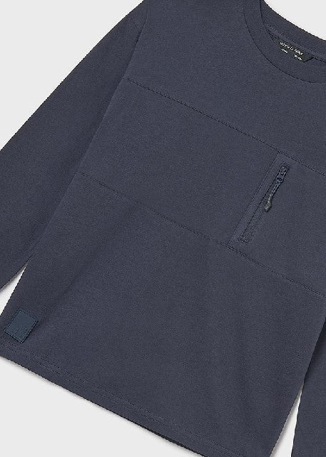 Camiseta m/l bolsillo         Marino