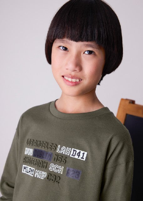 Camiseta m/l embossed         Oliva