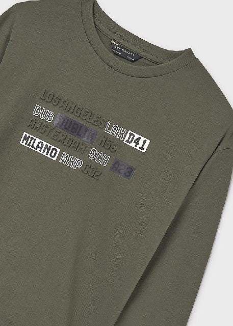 Camiseta m/l embossed         Oliva