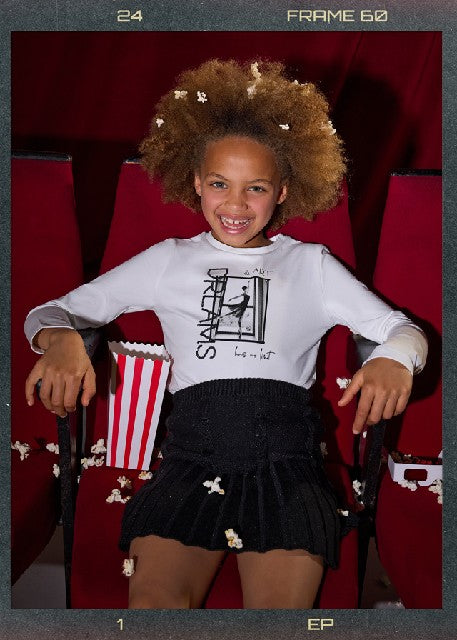 Camiseta m/l bordados         Nata