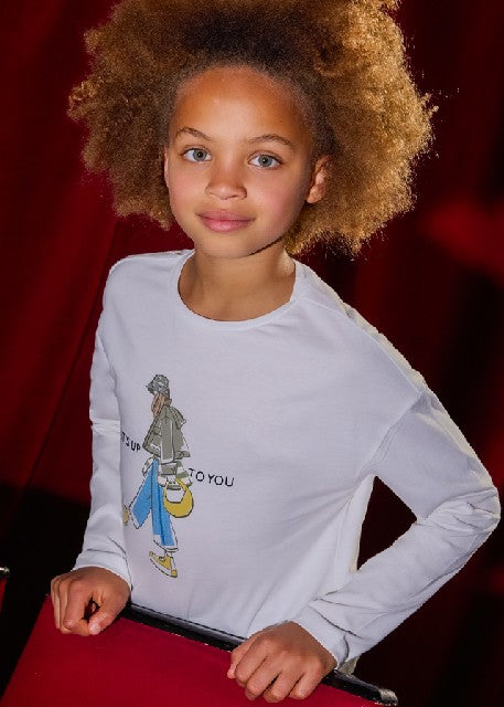 Camiseta m/l niña             Nata