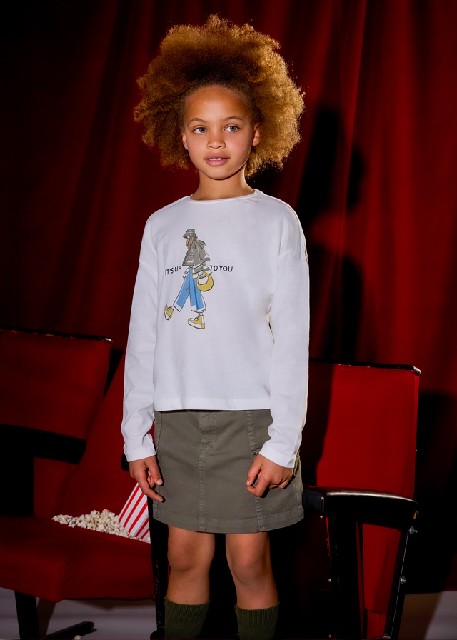 Camiseta m/l niña             Nata