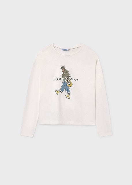 Camiseta m/l niña             Nata