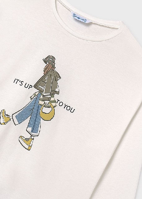 Camiseta m/l niña             Nata