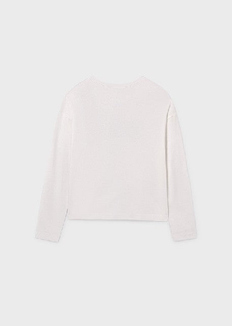 Camiseta m/l grafica          Nata