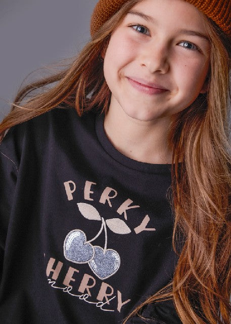 Camiseta m/l grafica          Negro