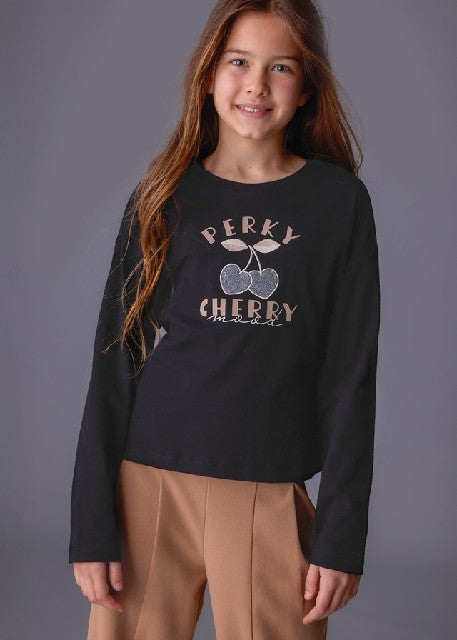 Camiseta m/l grafica          Negro