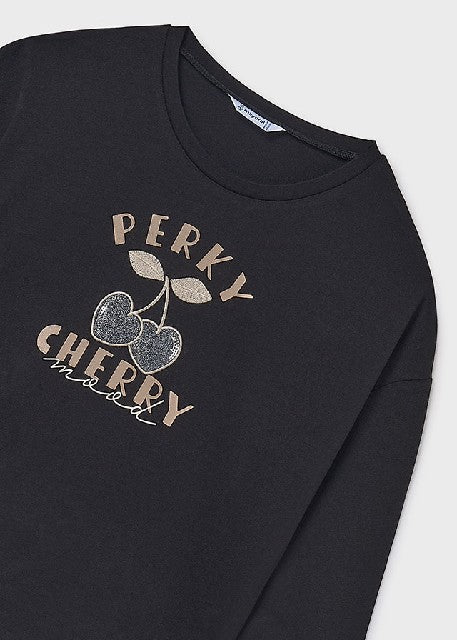 Camiseta m/l grafica          Negro