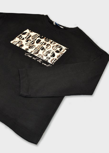 Camiseta m/l grafica          Negro