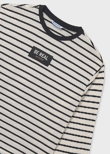 Camiseta m/l rayas oversize   Mac-negro