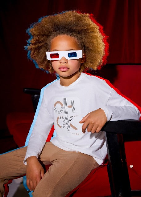 Camiseta m/l ok               Nata