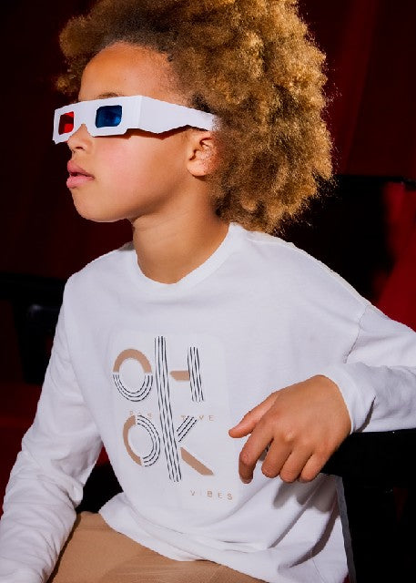 Camiseta m/l ok               Nata