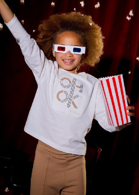 Camiseta m/l ok               Nata