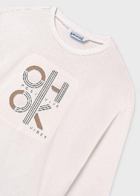 Camiseta m/l ok               Nata