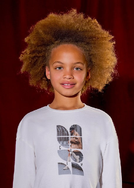 Camiseta m/l niña fotografia  Nata