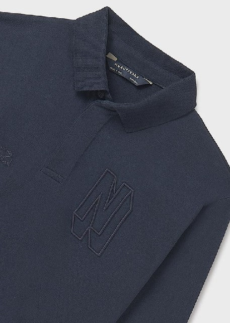 Polo m/l contrastes           Marino
