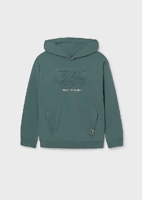 Pullover embossed con capucha Pino