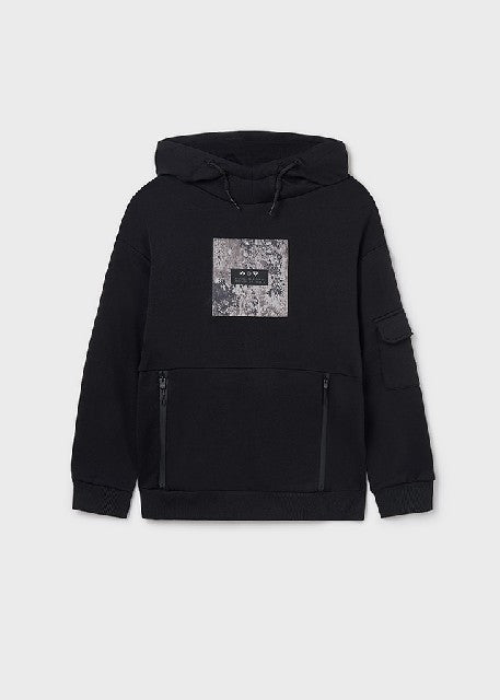 Pullover contraste plana      Negro