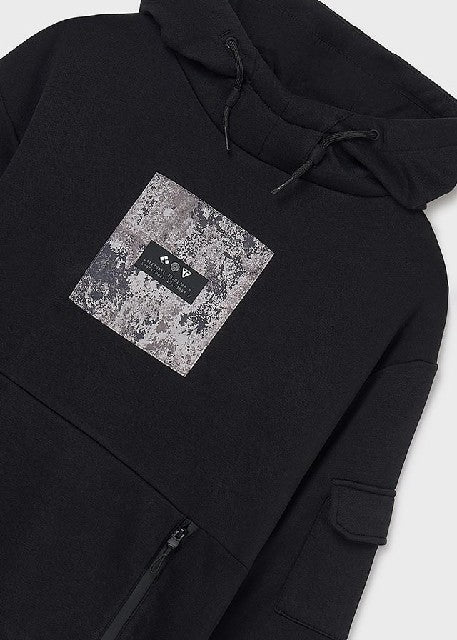 Pullover contraste plana      Negro