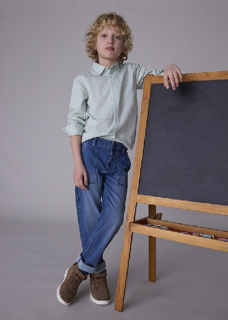 Pantalon soft denim worker    Medio